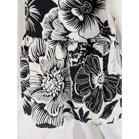 Rachel Zoe Floral Shirt Dress – Black & White – Size S – 3/4 Sleeve– NWOT - Picture 4 of 5